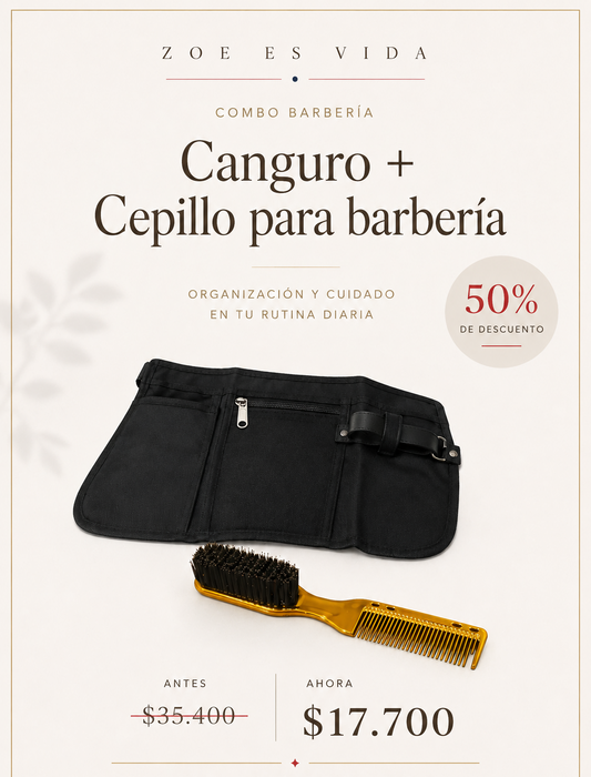 Canguro más cepillo para barbería